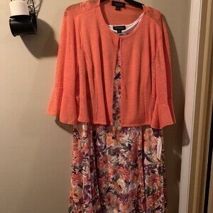 Peach 2-piece dress and jacket set